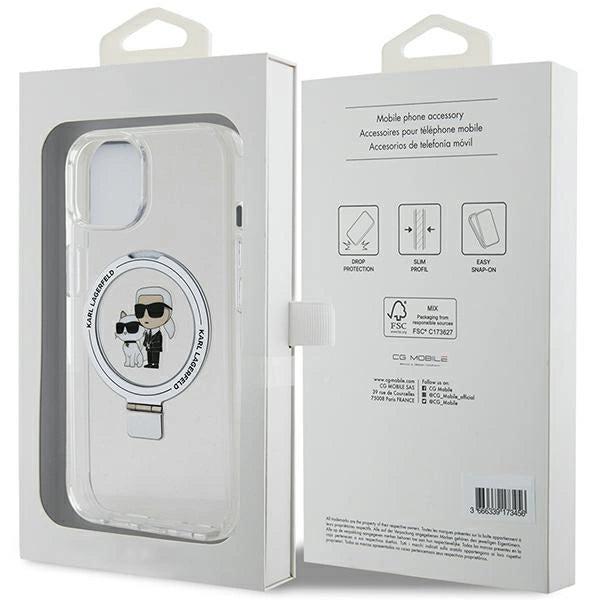 Karl Lagerfeld KLHMP15MHMRSKCH iPhone 15 Plus / 14 Plus 6.7" white/white hardcase Ring Stand Karl&amp;Choupette MagSafe_7