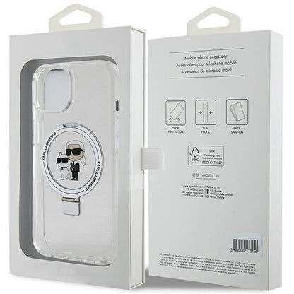 Karl Lagerfeld KLHMP15MHMRSKCH iPhone 15 Plus / 14 Plus 6.7" white/white hardcase Ring Stand Karl&amp;Choupette MagSafe_7