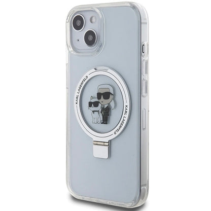 Karl Lagerfeld KLHMP15SHMRSKCH iPhone 15 / 14 / 13 6.1" white/white hardcase Ring Stand Karl&amp;Choupette MagSafe_1