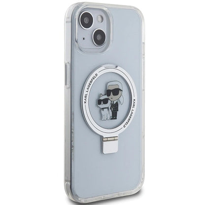 Karl Lagerfeld KLHMP15SHMRSKCH iPhone 15 / 14 / 13 6.1" white/white hardcase Ring Stand Karl&amp;Choupette MagSafe_3