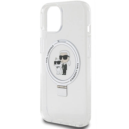Karl Lagerfeld KLHMP15SHMRSKCH iPhone 15 / 14 / 13 6.1" white/white hardcase Ring Stand Karl&amp;Choupette MagSafe_5
