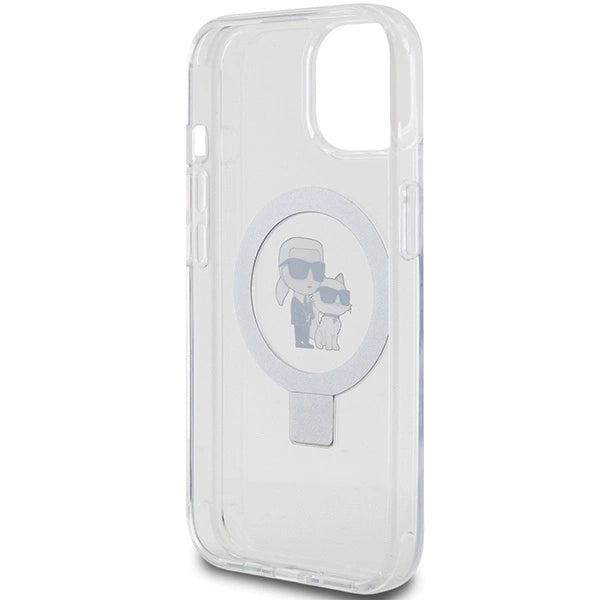 Karl Lagerfeld KLHMP15SHMRSKCH iPhone 15 / 14 / 13 6.1" white/white hardcase Ring Stand Karl&amp;Choupette MagSafe_6