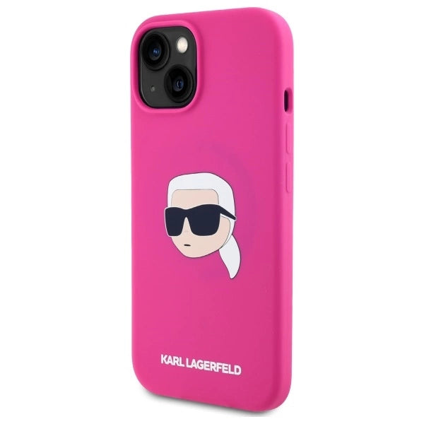 Karl Lagerfeld KLHMP15SSKHPPLF iPhone 15 6.1&quot; fuchsia/fuschia hardcase Silicone Karl Head Print MagSafe_1