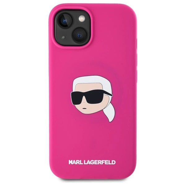 Karl Lagerfeld KLHMP15SSKHPPLF iPhone 15 6.1&quot; fuchsia/fuschia hardcase Silicone Karl Head Print MagSafe_2
