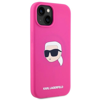 Karl Lagerfeld KLHMP15SSKHPPLF iPhone 15 6.1&quot; fuchsia/fuschia hardcase Silicone Karl Head Print MagSafe_3