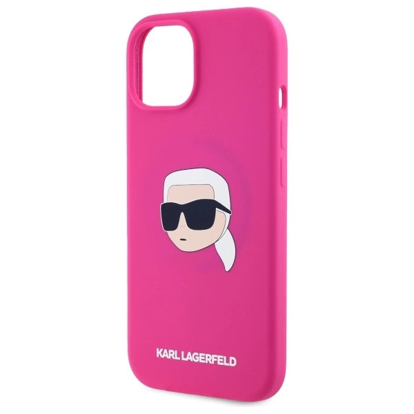 Karl Lagerfeld KLHMP15SSKHPPLF iPhone 15 6.1&quot; fuchsia/fuschia hardcase Silicone Karl Head Print MagSafe_5
