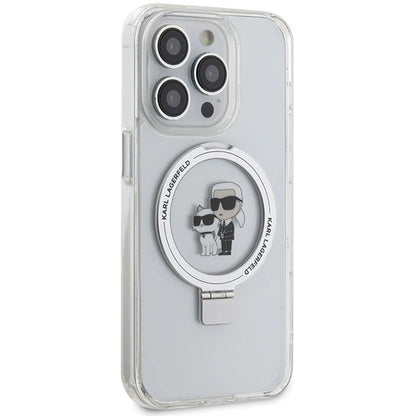 Karl Lagerfeld KLHMP15XHMRSKCH iPhone 15 Pro Max 6.7&quot; white/white hardcase Ring Stand Karl&amp;Choupette MagSafe_3