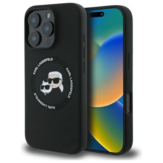 Karl Lagerfeld KLHMP16XSKCHTCK iPhone 16 Pro Max 6.9" black/black hardcase Silicone Karl&amp;Choupette Heads MagSafe_0