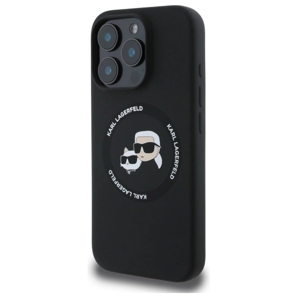 Karl Lagerfeld KLHMP16XSKCHTCK iPhone 16 Pro Max 6.9" black/black hardcase Silicone Karl&amp;Choupette Heads MagSafe_1