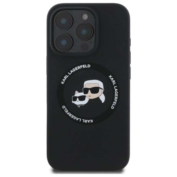 Karl Lagerfeld KLHMP16XSKCHTCK iPhone 16 Pro Max 6.9" black/black hardcase Silicone Karl&amp;Choupette Heads MagSafe_2