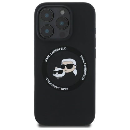 Karl Lagerfeld KLHMP16XSKCHTCK iPhone 16 Pro Max 6.9" black/black hardcase Silicone Karl&amp;Choupette Heads MagSafe_2