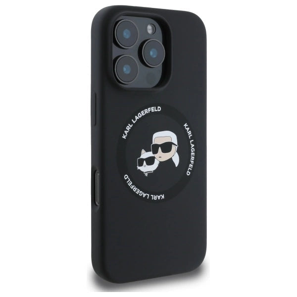 Karl Lagerfeld KLHMP16XSKCHTCK iPhone 16 Pro Max 6.9" black/black hardcase Silicone Karl&amp;Choupette Heads MagSafe_3