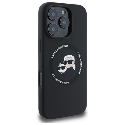 Karl Lagerfeld KLHMP16XSKCHTCK iPhone 16 Pro Max 6.9" black/black hardcase Silicone Karl&amp;Choupette Heads MagSafe_3
