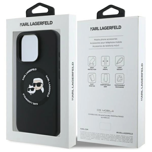 Karl Lagerfeld KLHMP16XSKCHTCK iPhone 16 Pro Max 6.9" black/black hardcase Silicone Karl&amp;Choupette Heads MagSafe_7
