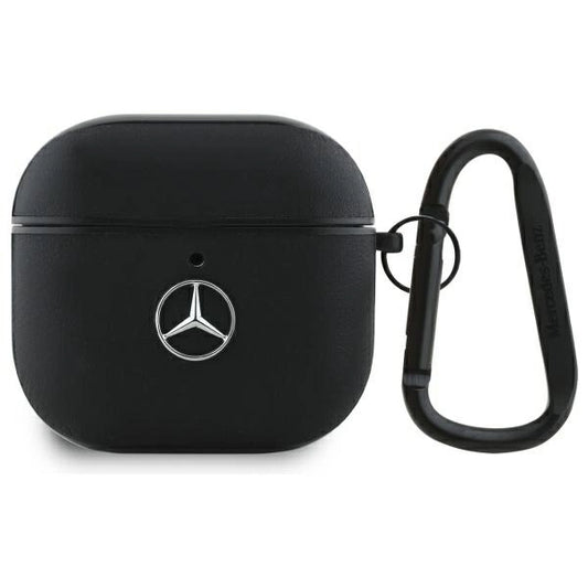 Mercedes MEA4CSLBK AirPods 4 cover black/black Leather Metal Logo_0