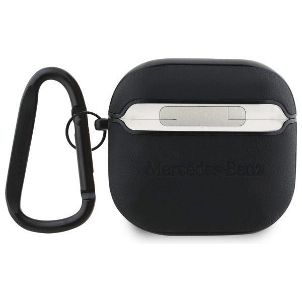 Mercedes MEA4CSLBK AirPods 4 cover black/black Leather Metal Logo_1