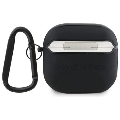 Mercedes MEA4CSLBK AirPods 4 cover black/black Leather Metal Logo_1