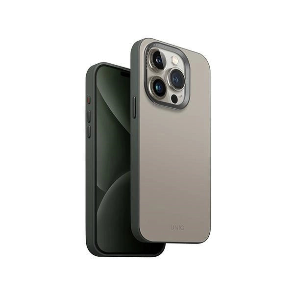 Uniq Lyden DS iPhone 15 Pro 6.1" Magclick Charging case beige-green/ivory-lichen green_0