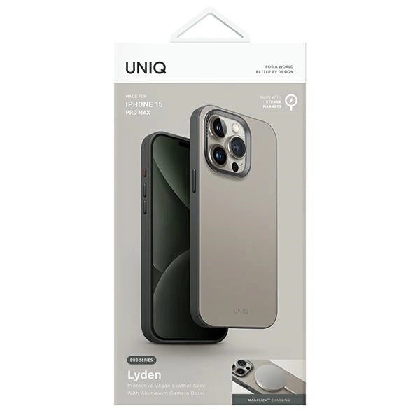 Uniq Lyden DS iPhone 15 Pro Max 6.7" Magclick Charging case beige-green/ivory-lichen green_5