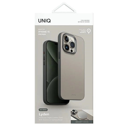 Uniq Lyden DS iPhone 15 Pro Max 6.7" Magclick Charging case beige-green/ivory-lichen green_5