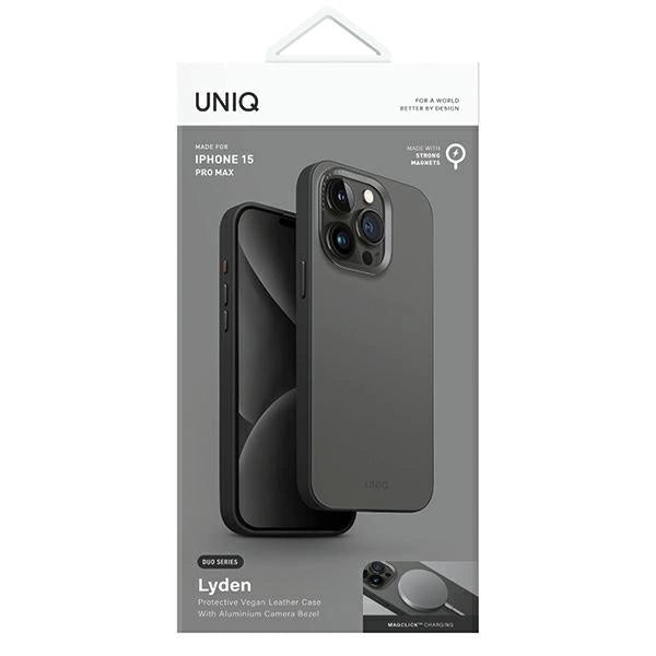 Uniq Lyden DS iPhone 15 Pro Max 6.7" Magclick Charging case grey-black/charcoal grey-black_6