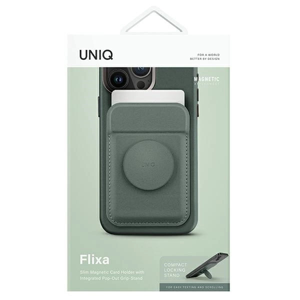 Uniq Flixa Magnetic Card Wallet with Stand Green/Lichen Green MagSafe_1