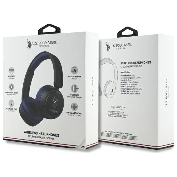 US Polo Bluetooth On-Ear Headphones USHPV6PCOV Navy DH Color Logo_3