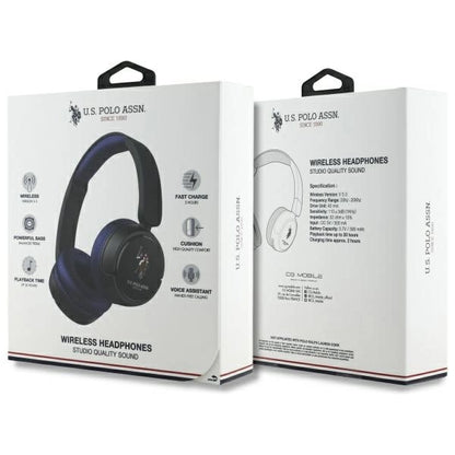 US Polo Bluetooth On-Ear Headphones USHPV6PCOV Navy DH Color Logo_3