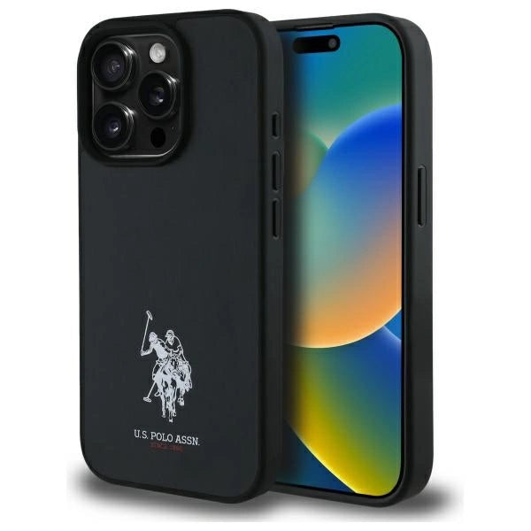 US Polo USHCP15XPGEK iPhone 15 Pro Max 6.7" black/black Leather Embroidered DH Color_0