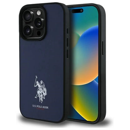 US Polo USHCP15XPGEV iPhone 15 Pro Max 6.7" Navy Leather Embroidered DH Color_0