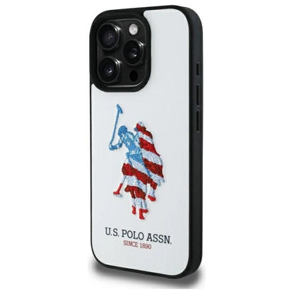 US Polo USHCP15XPUSH iPhone 15 Pro Max 6.7" white/white Leather Big DH American Flag_0