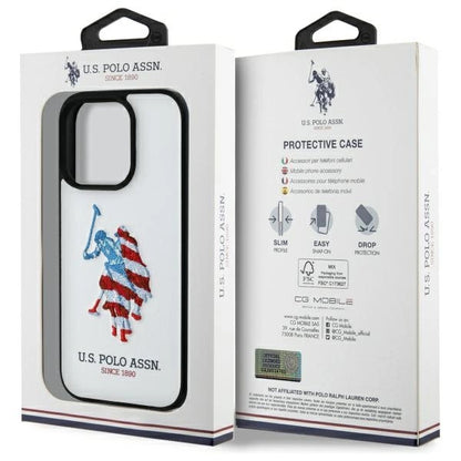 US Polo USHCP15XPUSH iPhone 15 Pro Max 6.7" white/white Leather Big DH American Flag_4