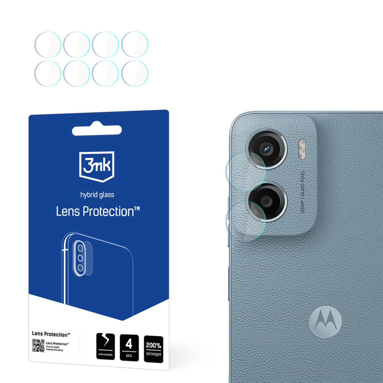 3mk Lens Protection Hybrid Camera Lens Glass for Motorola Moto E15_0