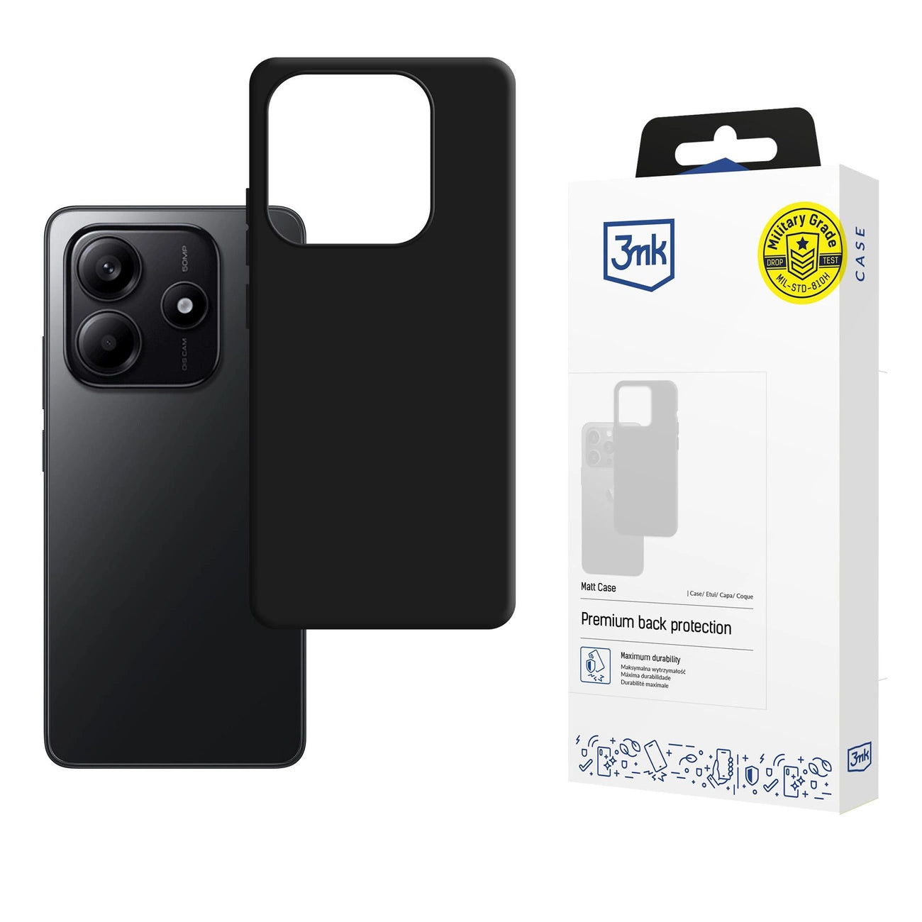 3mk Matt Case for Xiaomi Redmi Note 14 4G - matt black_0