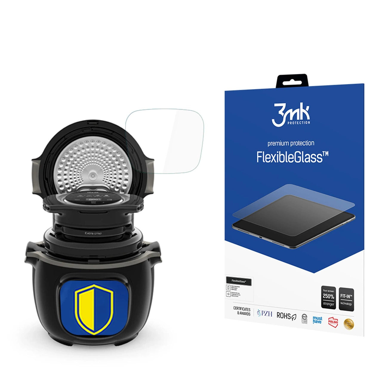 Hybrid glass 3mk FlexibleGlass™ on Tefal Cook4Me Touch CY9128 / Touch Pro CY9431_0