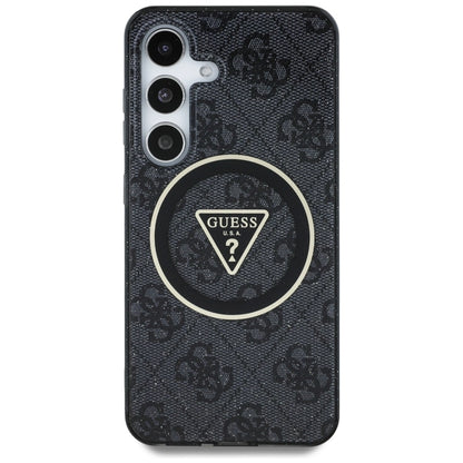 Guess 4G Glitter Triangle Buttons MagSafe Case for Samsung Galaxy S25 Plus Black_2