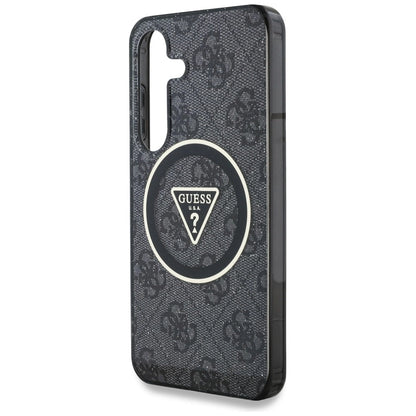 Guess 4G Glitter Triangle Buttons MagSafe Case for Samsung Galaxy S25 Plus Black_5