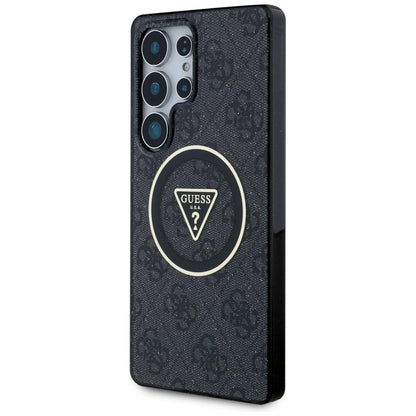 Guess 4G Glitter Triangle Buttons MagSafe Case for Samsung Galaxy S25 Ultra Black_1