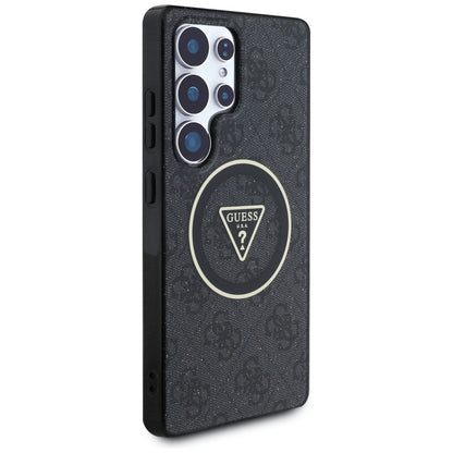 Guess 4G Glitter Triangle Buttons MagSafe Case for Samsung Galaxy S25 Ultra Black_3