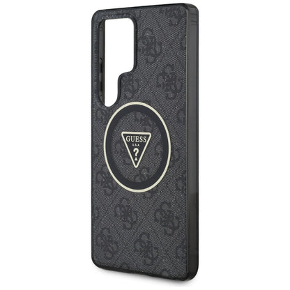 Guess 4G Glitter Triangle Buttons MagSafe Case for Samsung Galaxy S25 Ultra Black_5