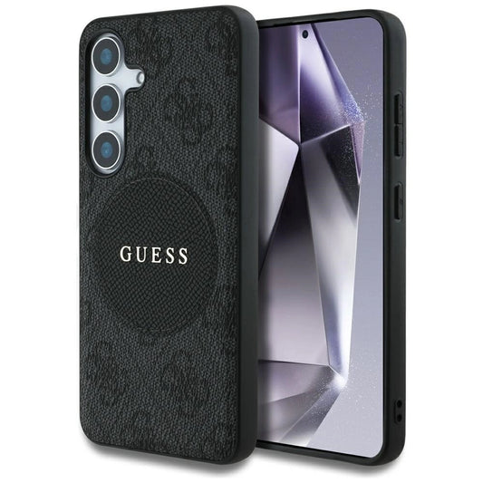 Guess 4G Round Patch Classic Logo MagSafe case for Samsung Galaxy S25 black_0