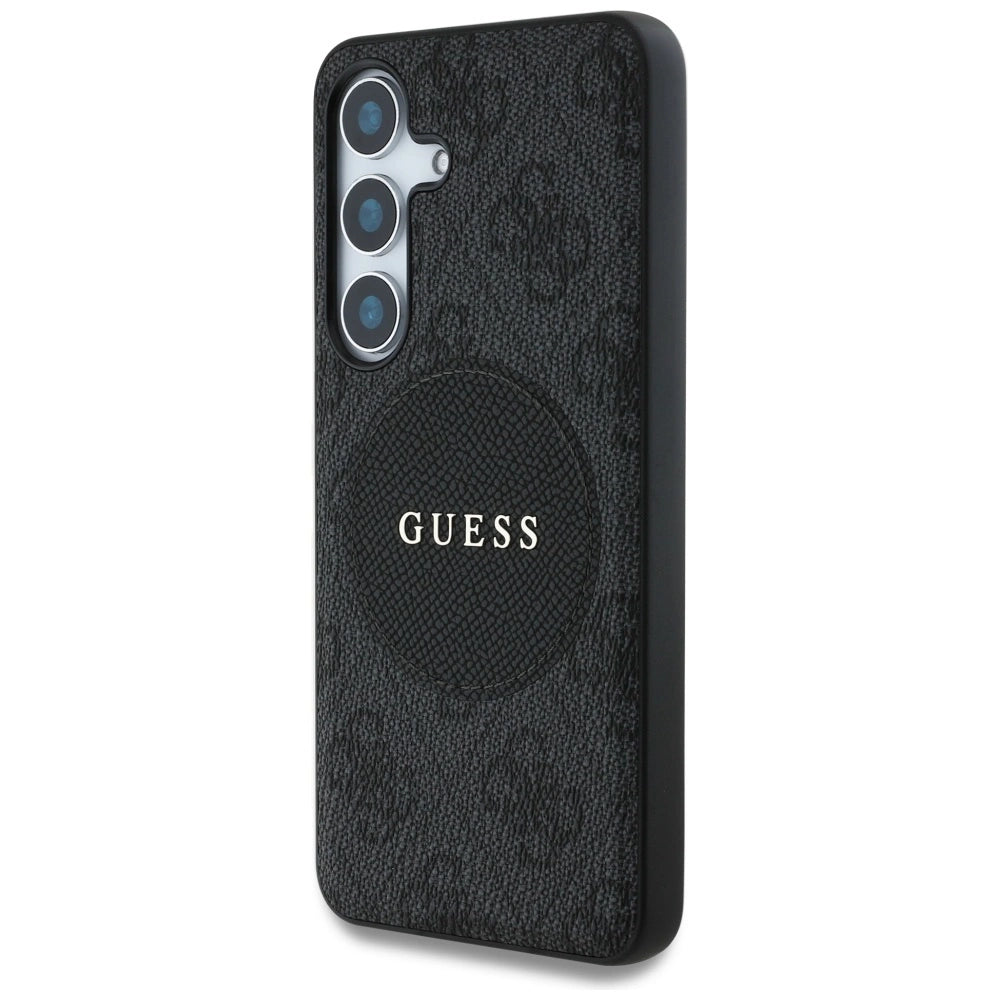 Guess 4G Round Patch Classic Logo MagSafe case for Samsung Galaxy S25 black_1