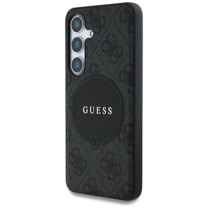 Guess 4G Round Patch Classic Logo MagSafe case for Samsung Galaxy S25 black_1