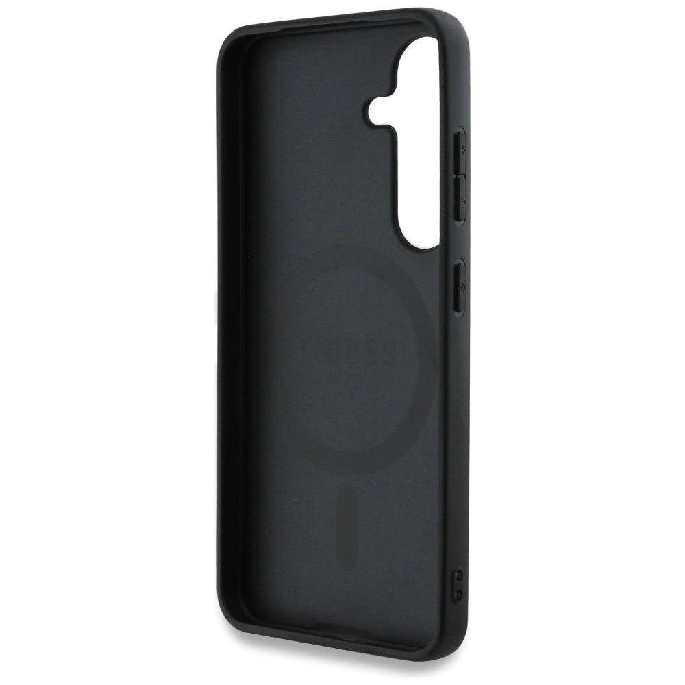Guess 4G Round Patch Classic Logo MagSafe case for Samsung Galaxy S25 black_6