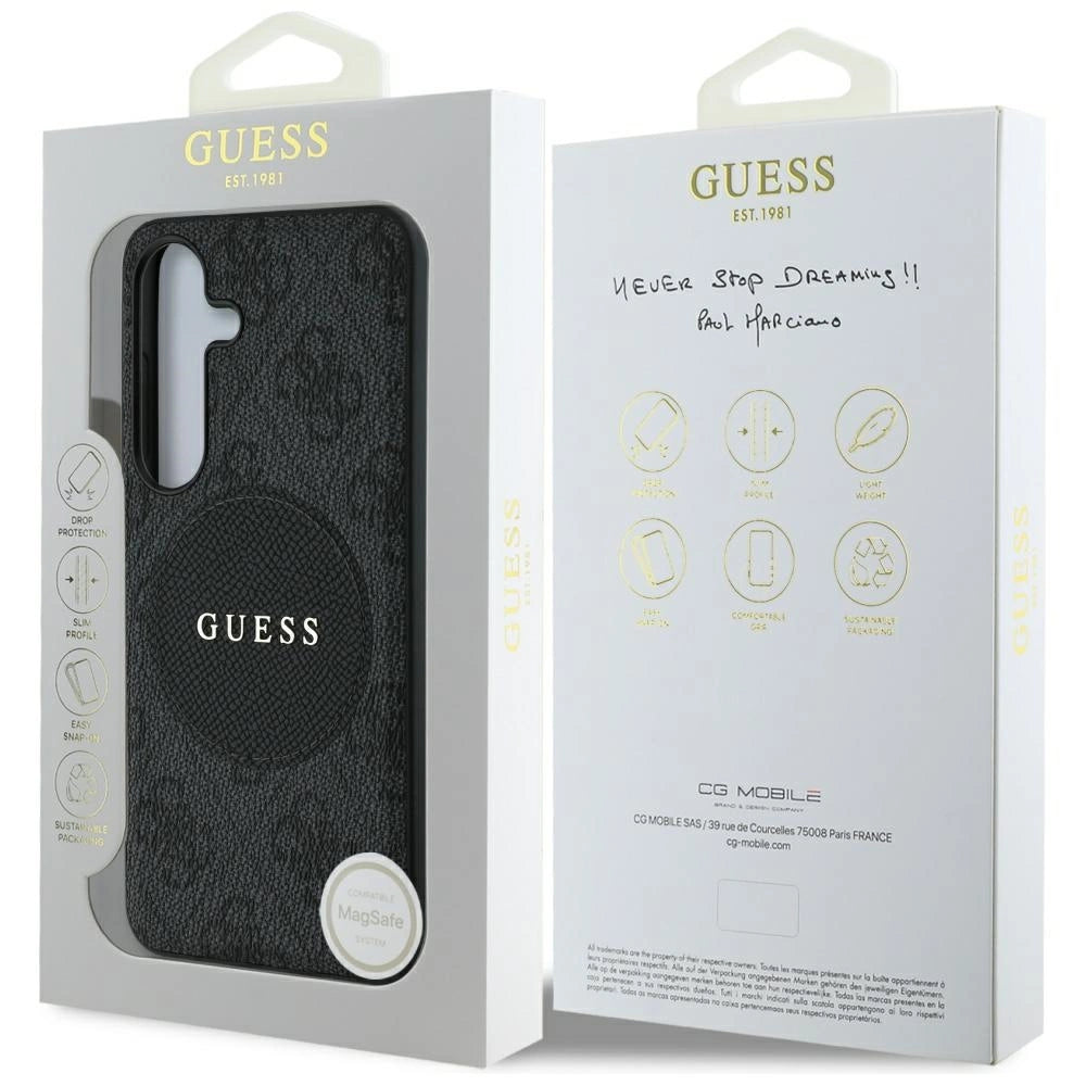 Guess 4G Round Patch Classic Logo MagSafe case for Samsung Galaxy S25 black_7