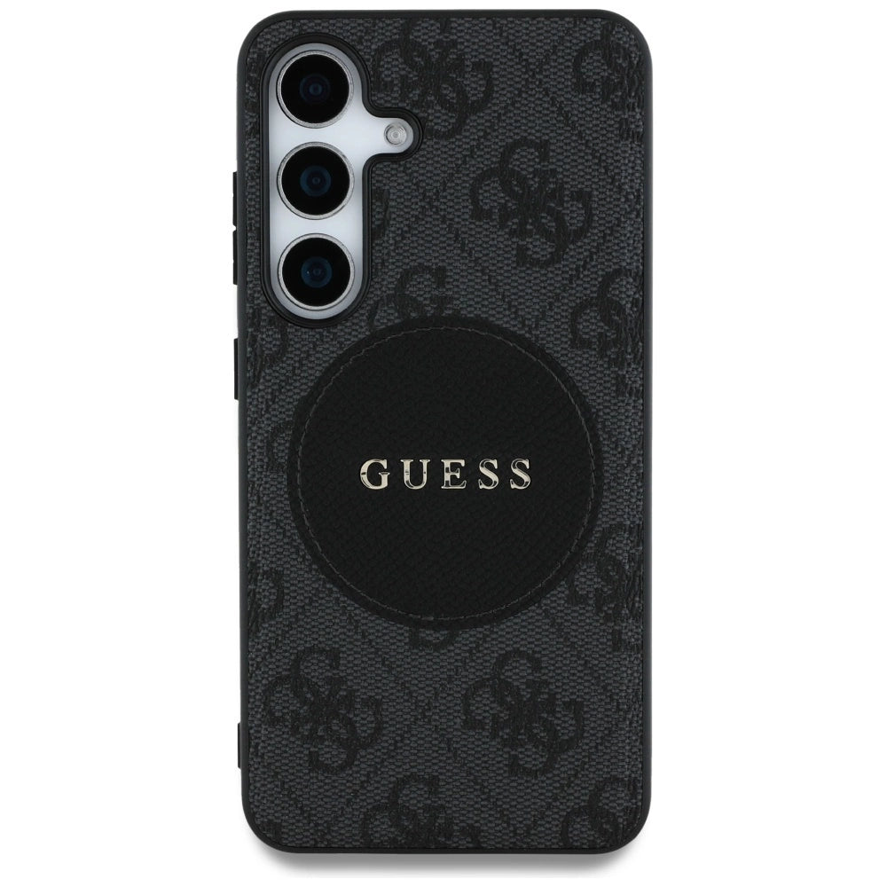 Guess 4G Round Patch Classic Logo MagSafe case for Samsung Galaxy S25 Plus black_2