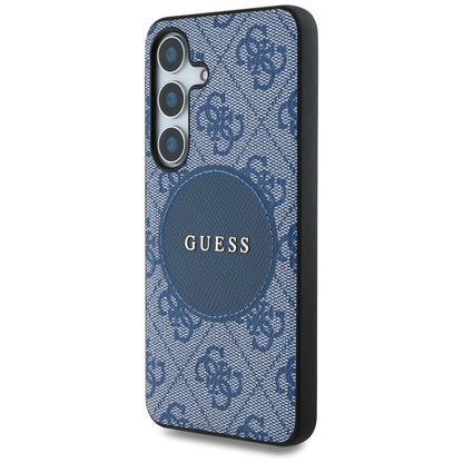 Guess 4G Round Patch Classic Logo MagSafe case for Samsung Galaxy S25 Plus blue_1