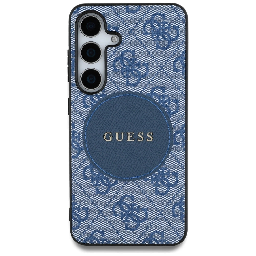 Guess 4G Round Patch Classic Logo MagSafe case for Samsung Galaxy S25 Plus blue_2