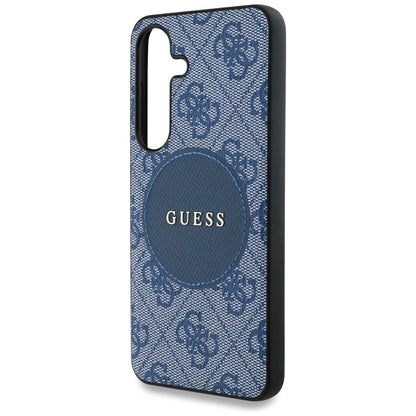 Guess 4G Round Patch Classic Logo MagSafe case for Samsung Galaxy S25 Plus blue_5