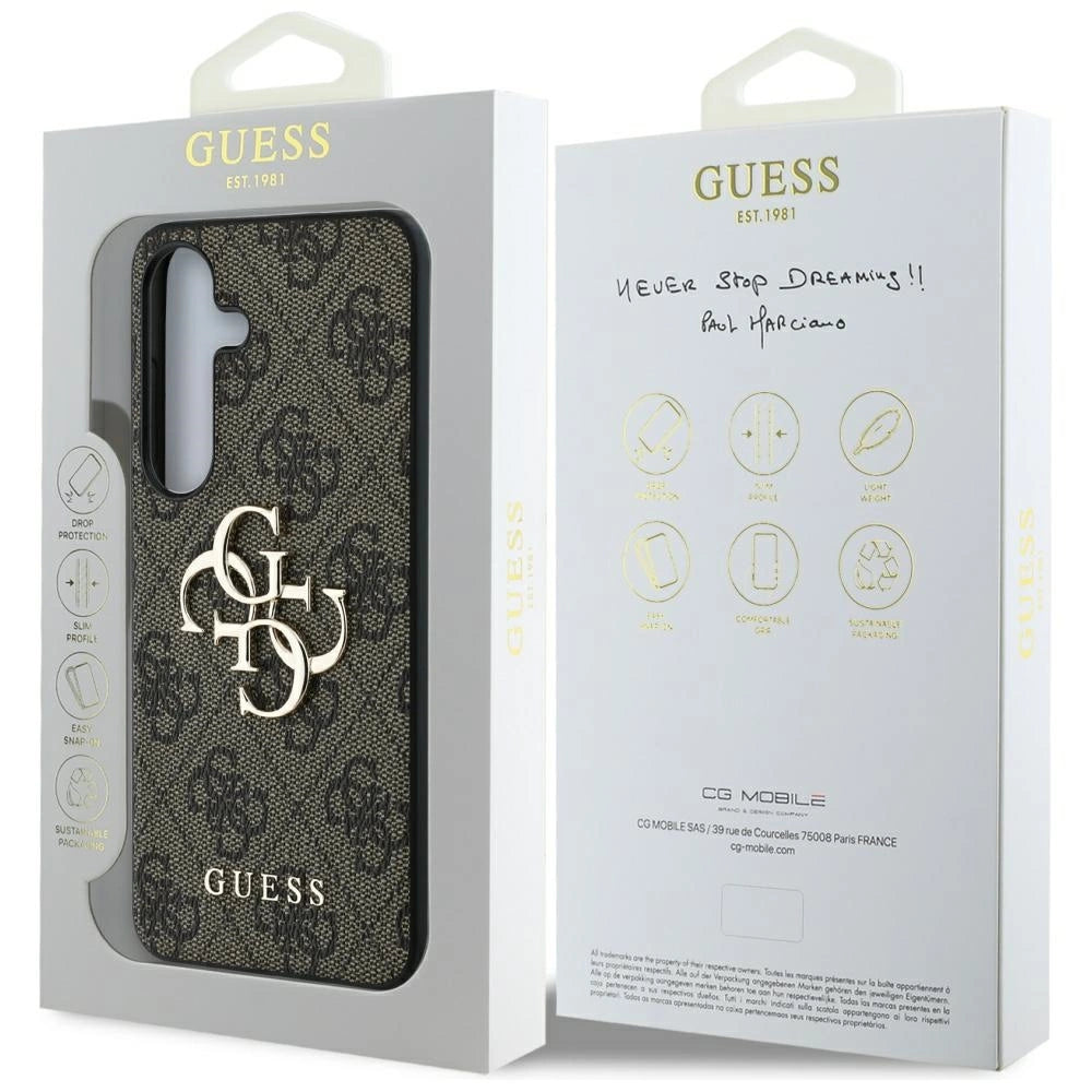 Guess Big 4G Logo Classic Logo Case for Samsung Galaxy S25 Brown_7
